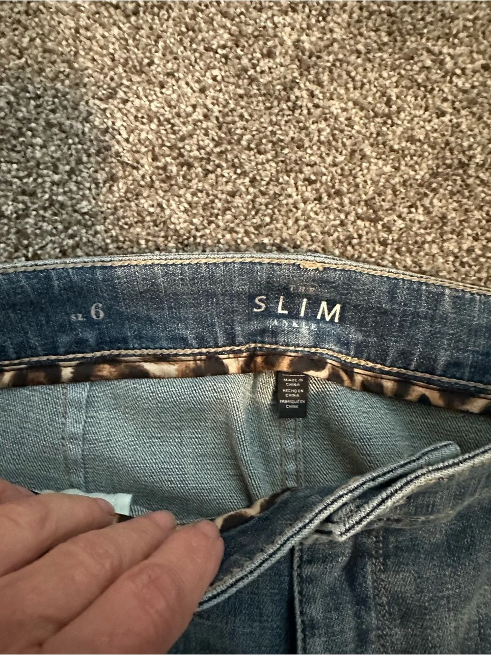 WHBM The Slim Ankle Jeans Size 6 High Rise Skinny Blue Denim Glitter Festival